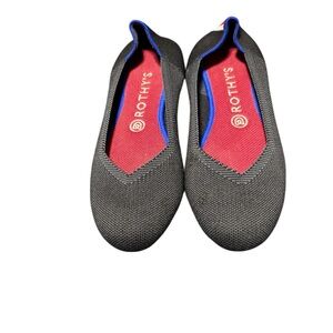 Rothy’s Women’s Flats – Black Knit With Red & Blue Accents